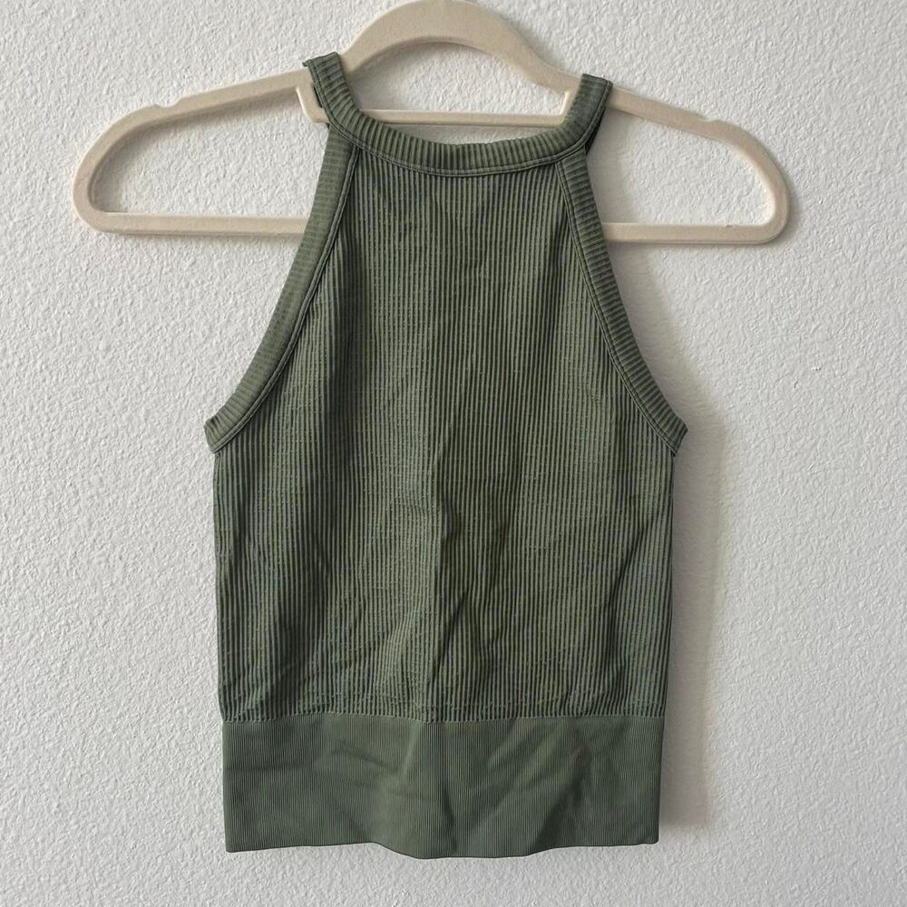 Free People Tank Top Women XS/S Green Fitted High Neck